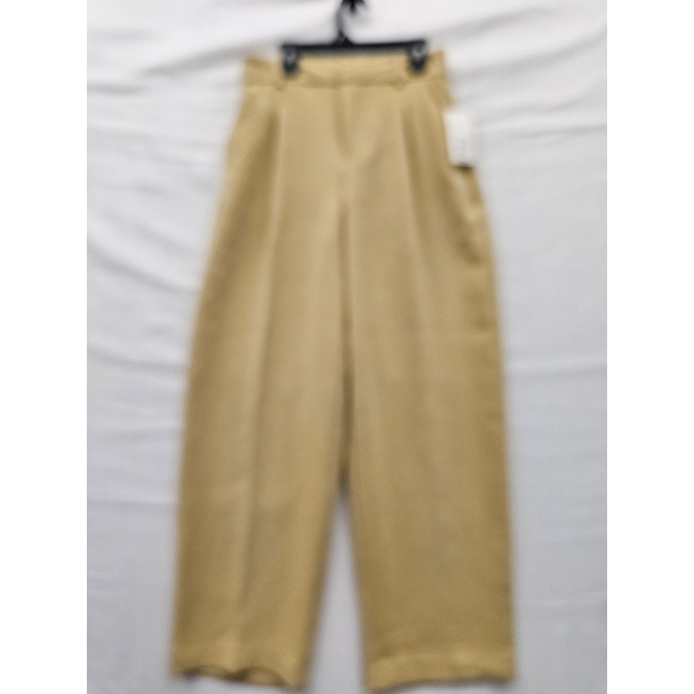 A New Day Womens High Rise Wide Leg Pants Beige Polyester Casual Size 2